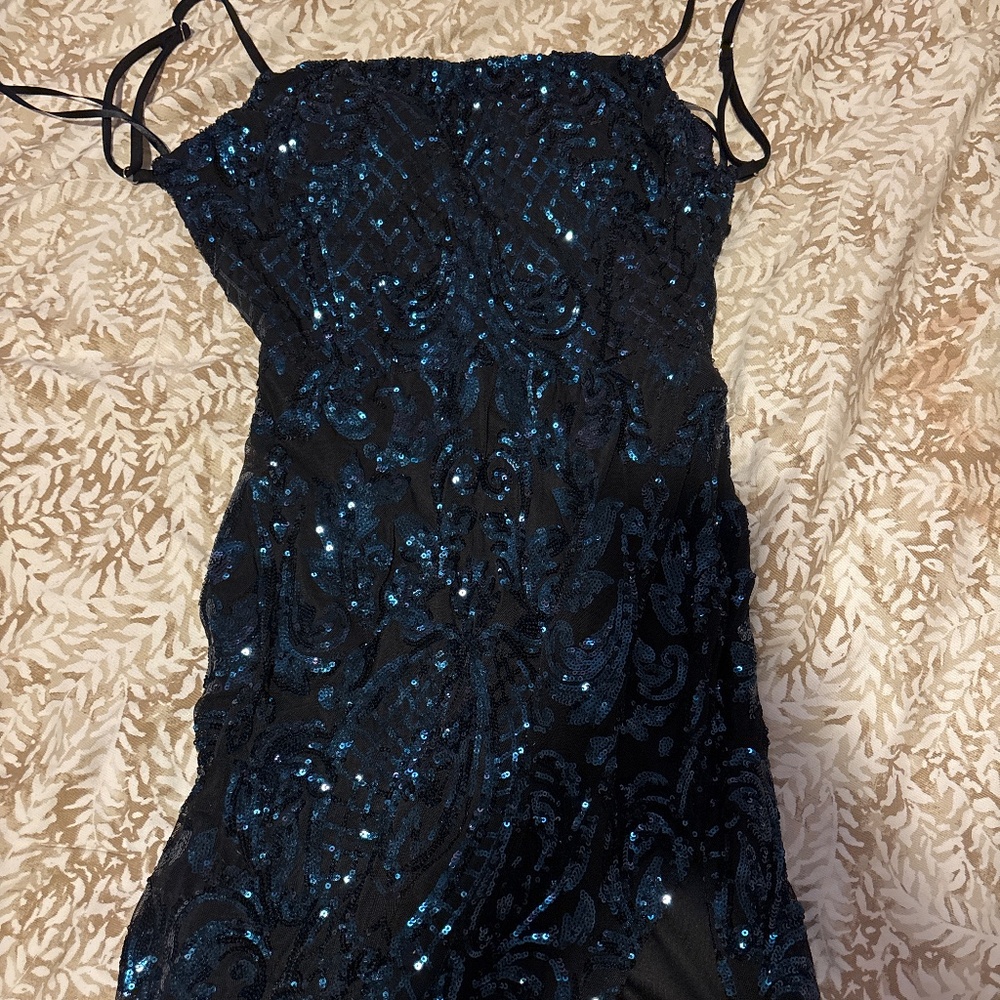 Navy blue sequin dress